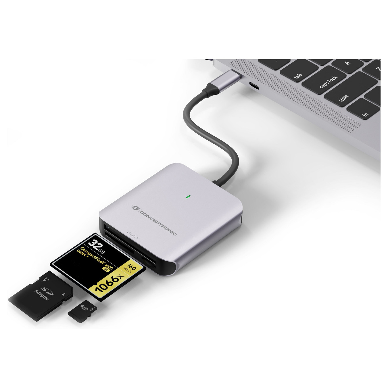 CONCEPTRONIC Kartenleser USB-C3.2- to SD TF4.0 CFast2.0 schwarz — Buy in Cyprus with Fast Delivery