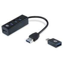 CONCEPTRONIC 4-Port Hub USB-A3.0 -C Adap.- to 4xA3.0 o.Netz. sw — Buy in Cyprus with Fast Delivery