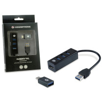 CONCEPTRONIC 4-Port Hub USB-A3.0 -C Adap.- to 4xA3.0 o.Netz. sw — Buy in Cyprus with Fast Delivery