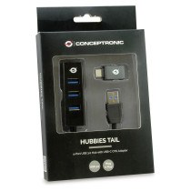CONCEPTRONIC 4-Port Hub USB-A3.0 -C Adap.- to 4xA3.0 o.Netz. sw — Buy in Cyprus with Fast Delivery