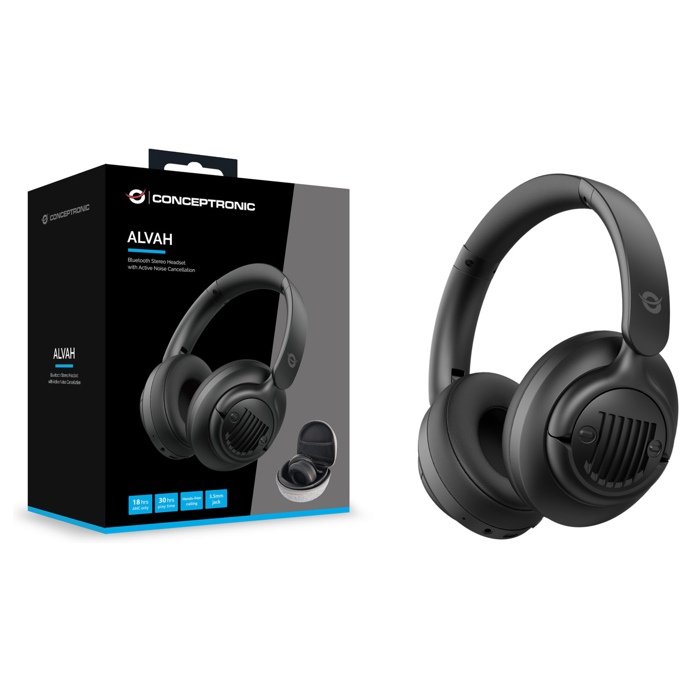 CONCEPTRONIC Headset Wireless BT 5.4 Stereo o.Bügel 25Std sw — Buy in Cyprus with Fast Delivery