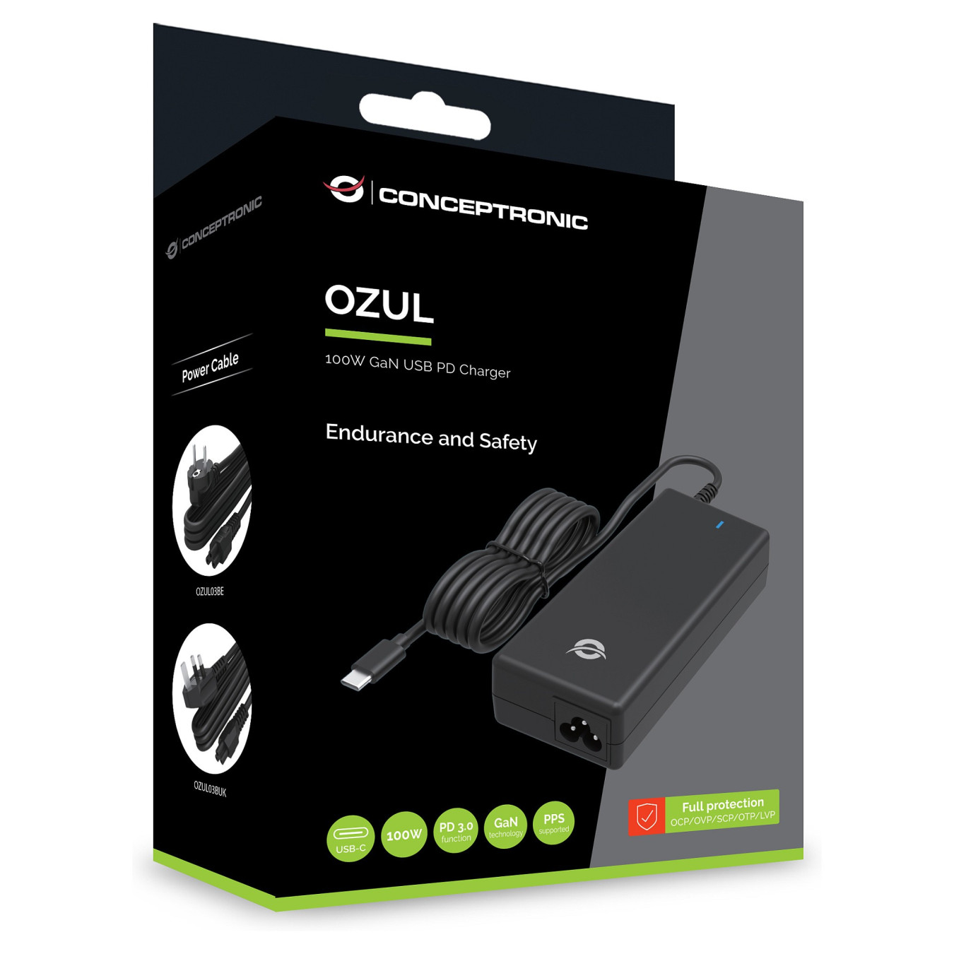 CONCEPTRONIC Ladegerät 1Port GaN USB-C UK 100WPD3.0 PPS sw — Buy in Cyprus with Fast Delivery