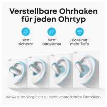 ANKER Soundcore AeroFit 2 AI white Open-Ear-Kopfhrer 35 Stunden Wiedergabezeit IP55 inkl. KI Assisent und bersetzung