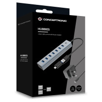 CONCEPTRONIC 7-Port Hub USB-A3.0 -C Adap.- to 7xA3.0 m.Netz. gr — Buy in Cyprus with Fast Delivery