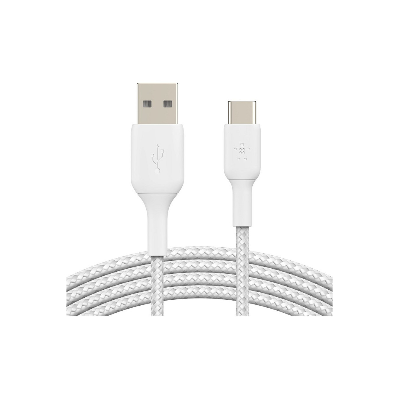 Belkin USB-C USB-A Kabel ummantelt. 2m. weiß — Buy in Cyprus with Fast Delivery