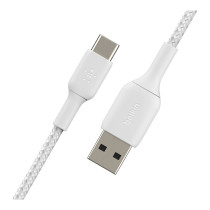 Belkin USB-C USB-A Kabel ummantelt. 2m. weiß — Buy in Cyprus with Fast Delivery