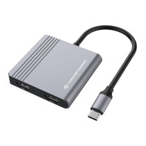 CONCEPTRONIC 4-1 Dock USB-C- to 2xHDMI USB-A 100WPD 25cm gr — Buy in Cyprus with Fast Delivery