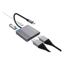CONCEPTRONIC 4-1 Dock USB-C- to 2xHDMI USB-A 100WPD 25cm gr — Buy in Cyprus with Fast Delivery