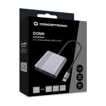 CONCEPTRONIC 4-1 Dock USB-C- to 2xHDMI USB-A 100WPD 25cm gr — Buy in Cyprus with Fast Delivery