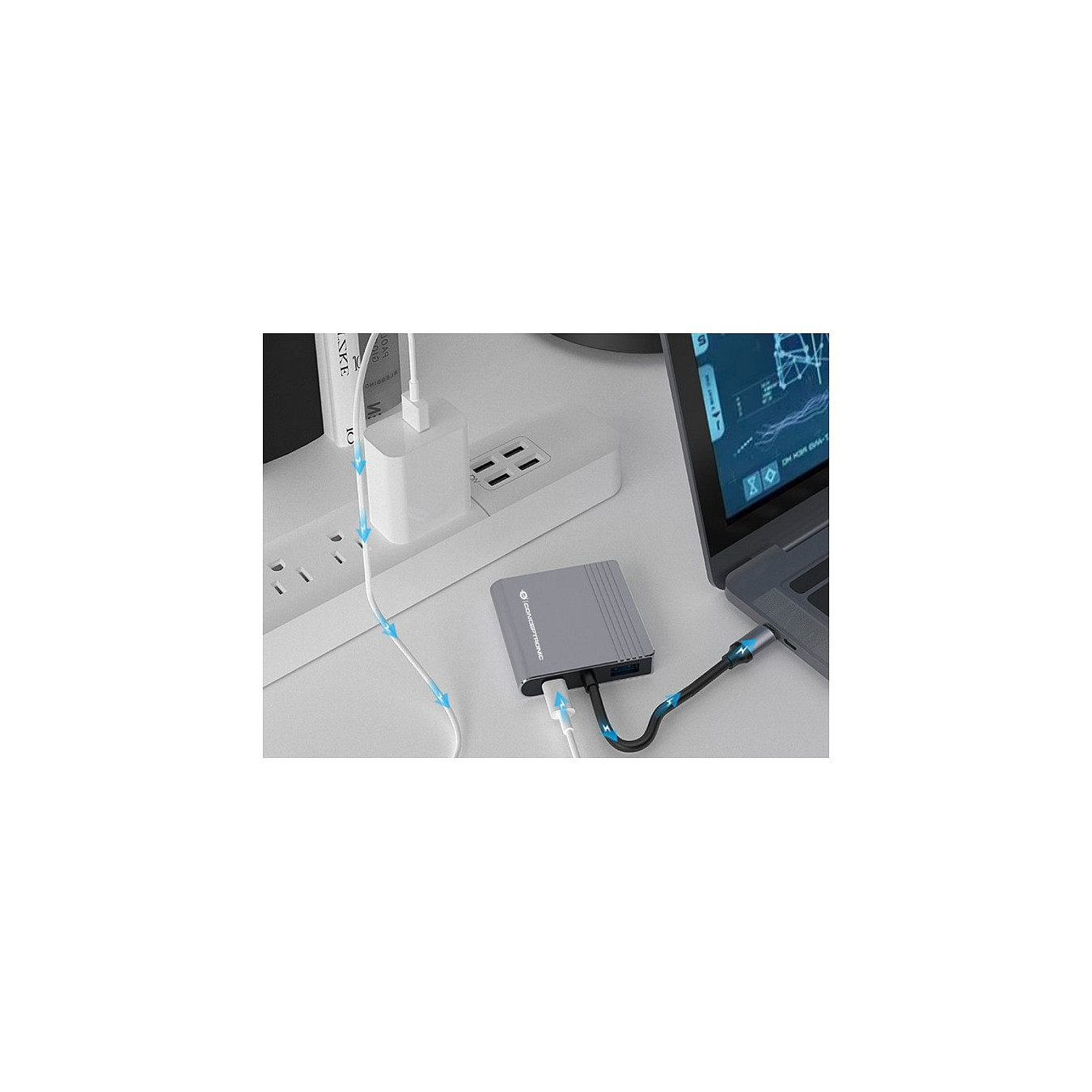 CONCEPTRONIC 4-1 Dock USB-C- to 2xHDMI USB-A 100WPD 25cm gr — Buy in Cyprus with Fast Delivery