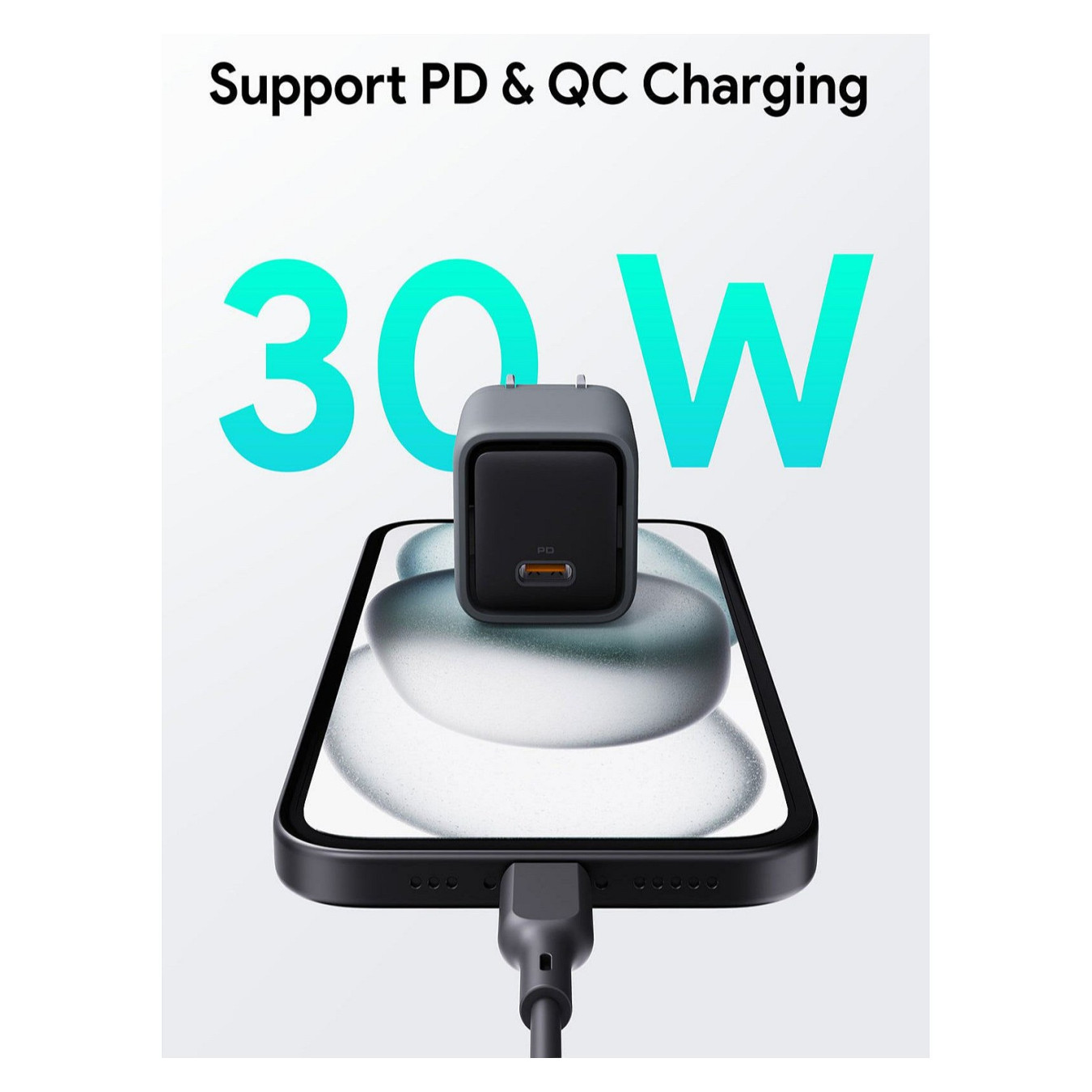 Aukey Ladeadapter Comet Mini 30W 1Port grau — Buy in Cyprus with Fast Delivery