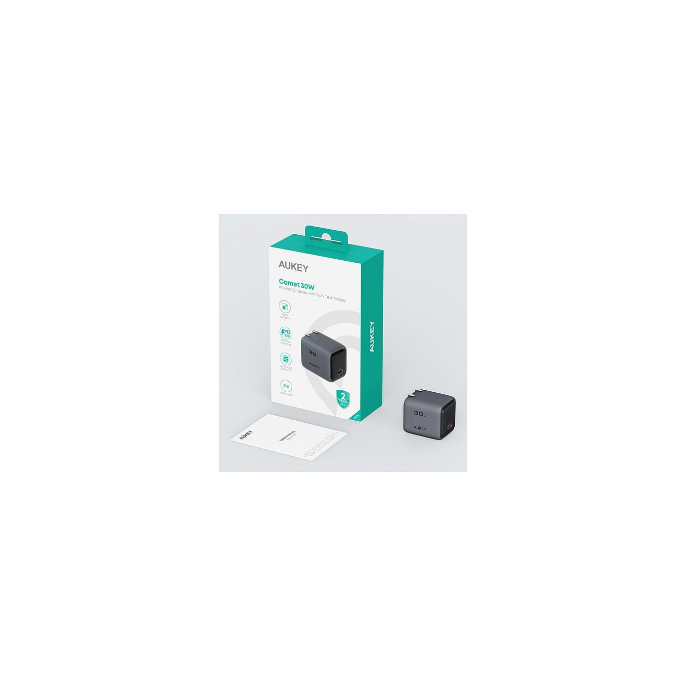 Aukey Ladeadapter Comet Mini 30W 1Port grau — Buy in Cyprus with Fast Delivery