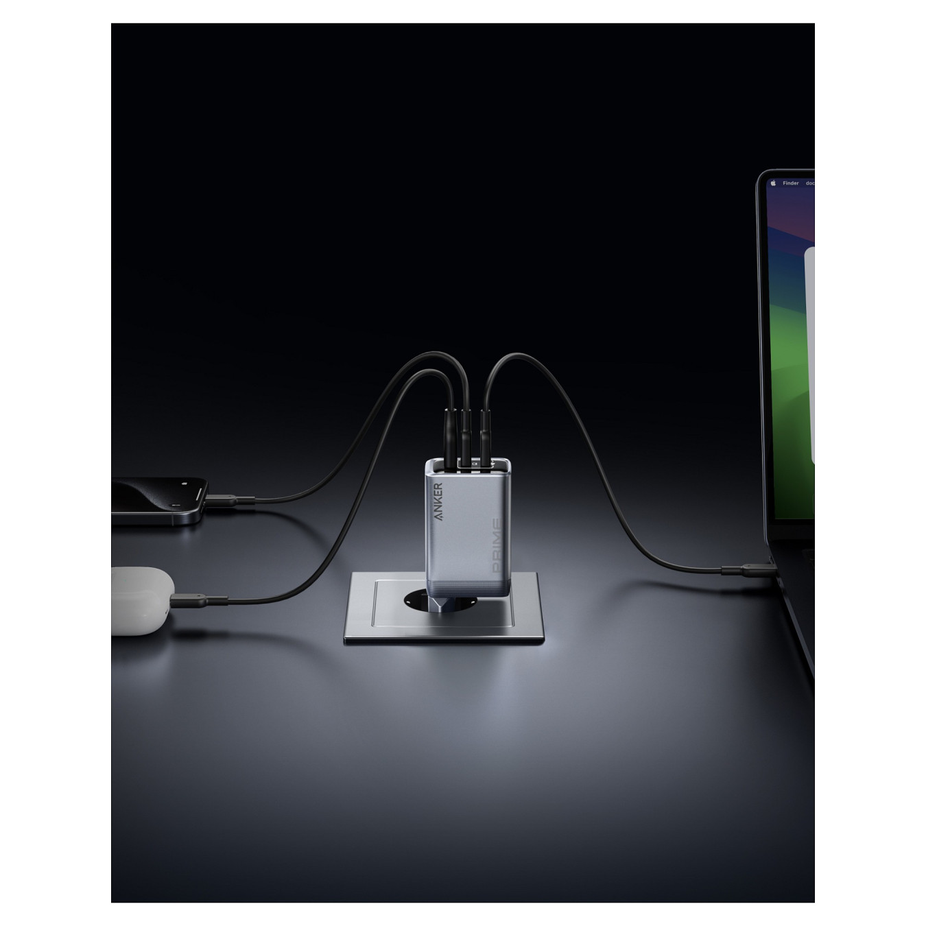 Anker Prime Charger 100W 3 Ports GaN 1 x USB-A 2 x USB-C — Buy in Cyprus with Fast Delivery