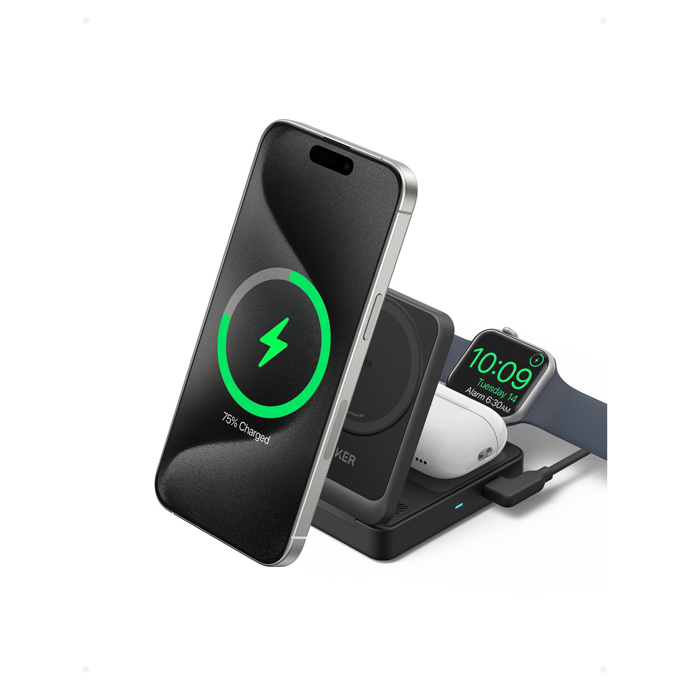 Anker MagGo wireless Charger 15W 3-in-1 black — Buy in Cyprus with Fast Delivery