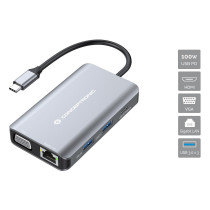 CONCEPTRONIC 7-1 Dock USB-C- to HDMI 3xUSB-A VGA + 25cm gr — Buy in Cyprus with Fast Delivery