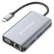 CONCEPTRONIC 7-1 Dock USB-C- to HDMI 3xUSB-A VGA + 25cm gr — Buy in Cyprus with Fast Delivery