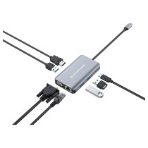 CONCEPTRONIC 7-1 Dock USB-C- to HDMI 3xUSB-A VGA + 25cm gr — Buy in Cyprus with Fast Delivery