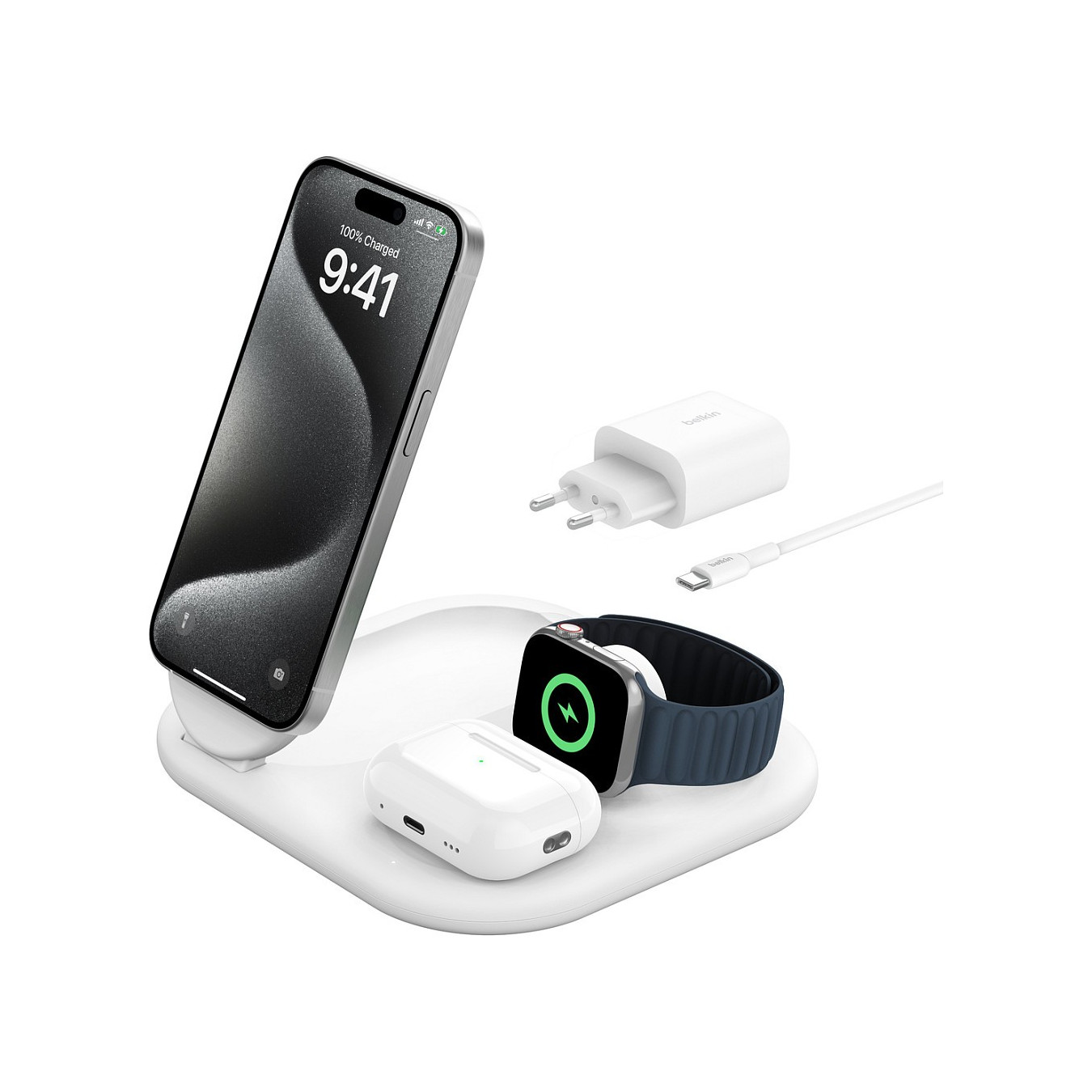 Belkin Wireless BOOST CHARGE Qi2 3-in-1 Ladest. 15W weiß — Buy in Cyprus with Fast Delivery