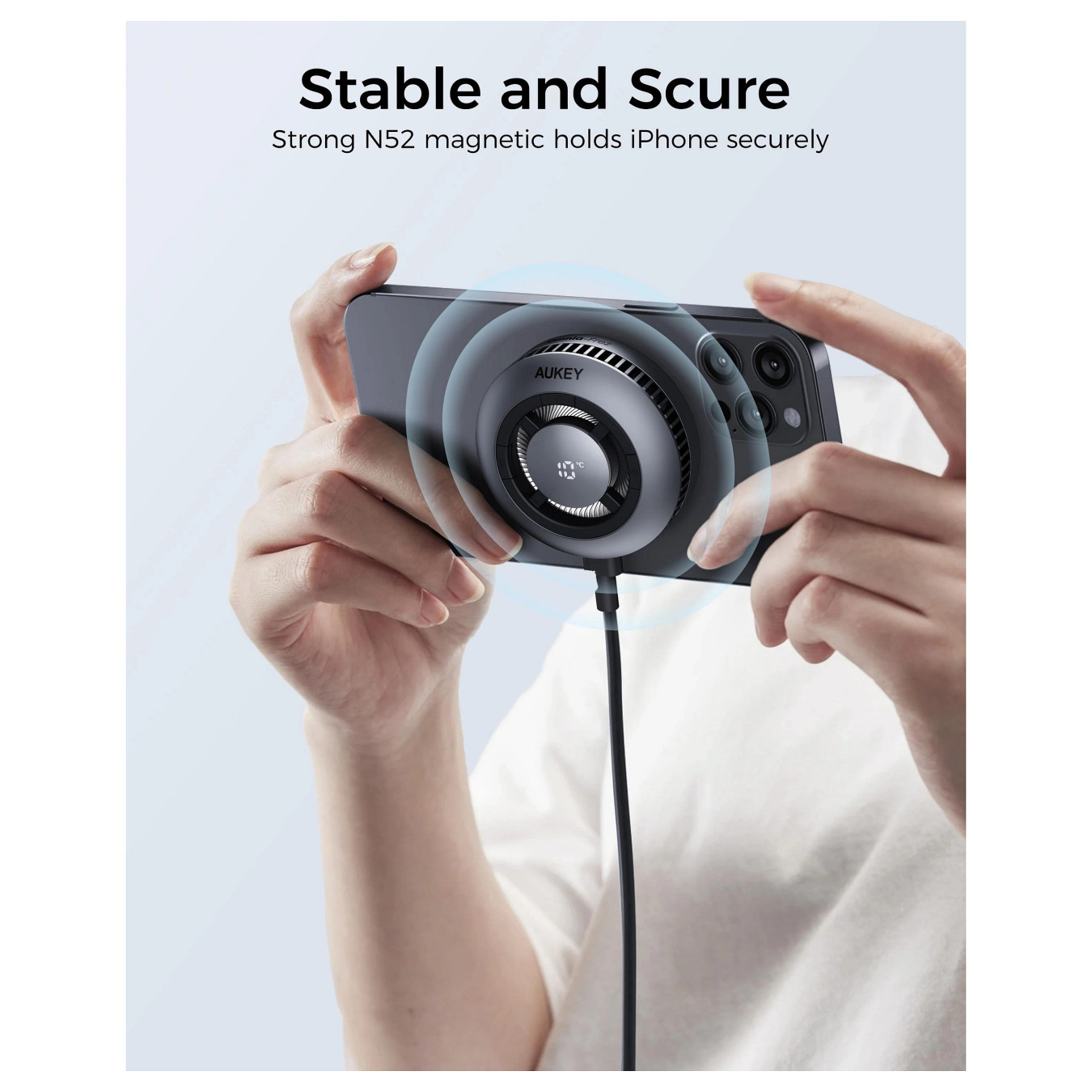 Aukey MagFusion GameFrost Qi2 Magnetic Wireless Charger Black — Buy in Cyprus with Fast Delivery