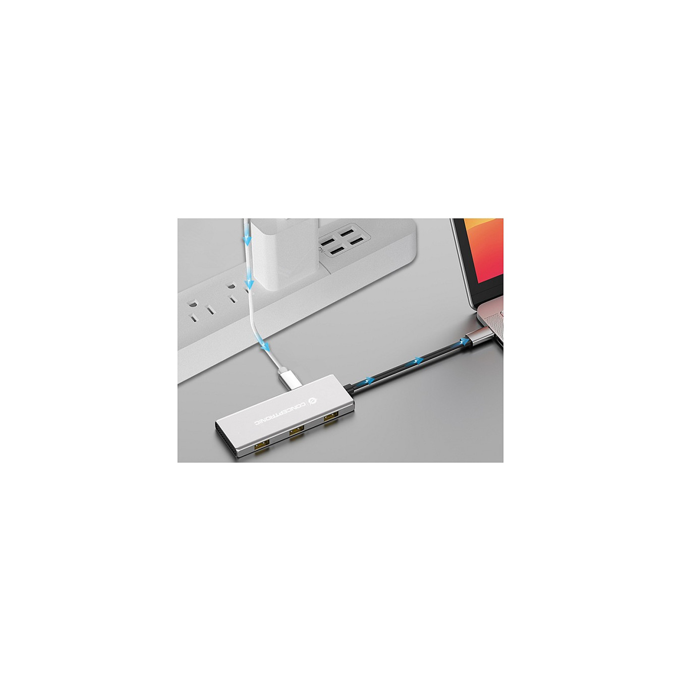 CONCEPTRONIC 7-1 Dock USB-C- to 3xUSB-C 3xUSB-A + 25cm gr — Buy in Cyprus with Fast Delivery