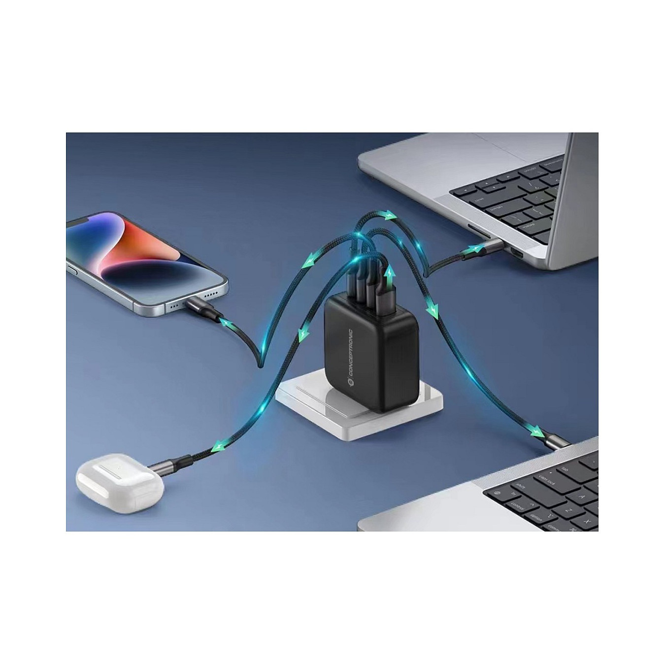 CONCEPTRONIC Ladegerät 4Port GaN 3xUSB-C 1xA100WPD3.0 PPS sw — Buy in Cyprus with Fast Delivery
