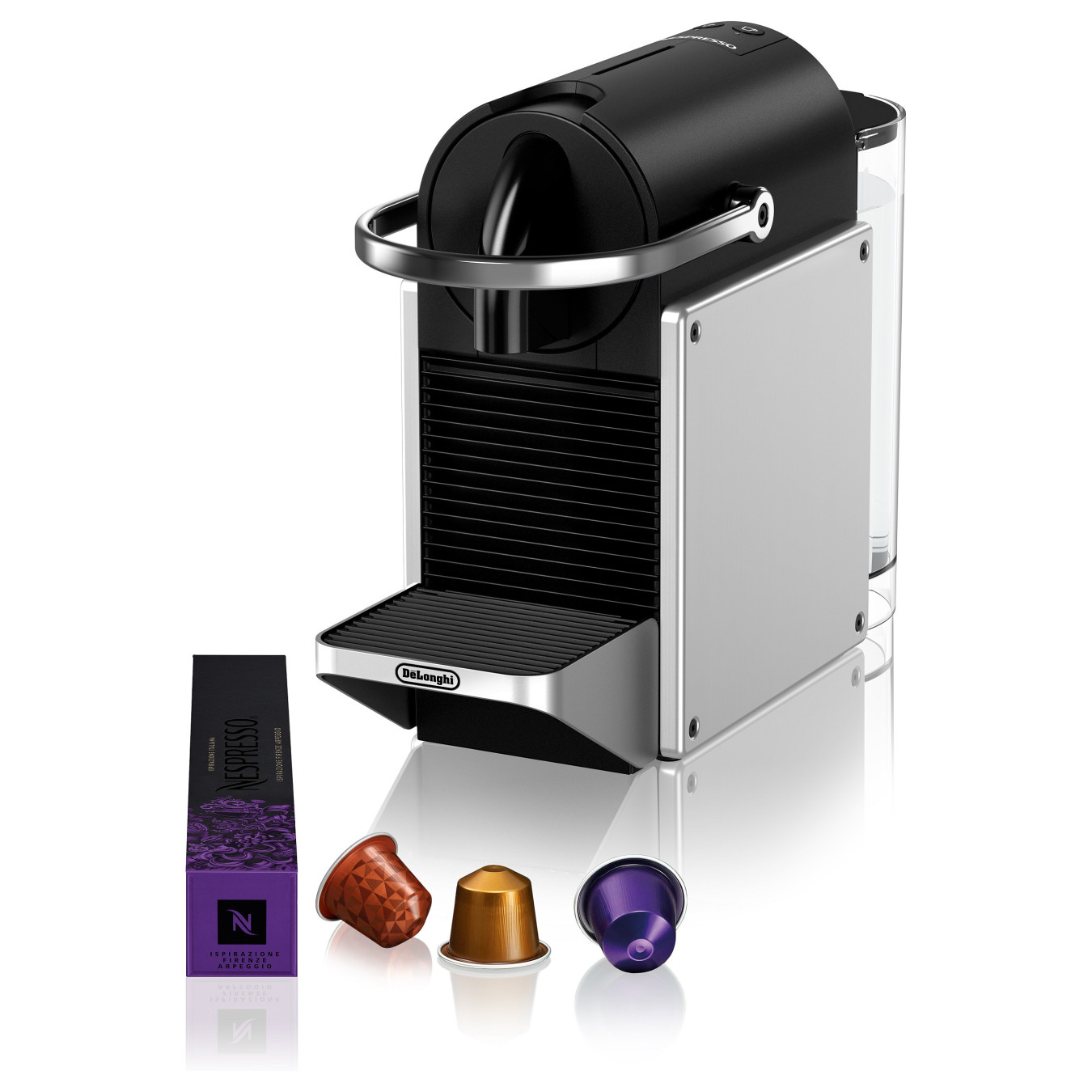 DeLonghi Kaffeemaschine Nespresso Pixie EN127.BL silber schwarz — Buy in Cyprus with Fast Delivery