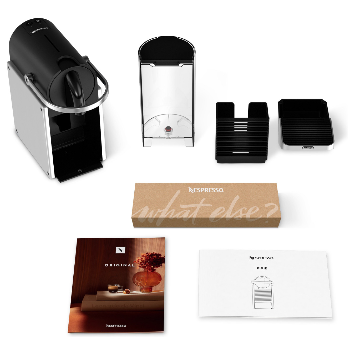 DeLonghi Kaffeemaschine Nespresso Pixie EN127.BL silber schwarz — Buy in Cyprus with Fast Delivery