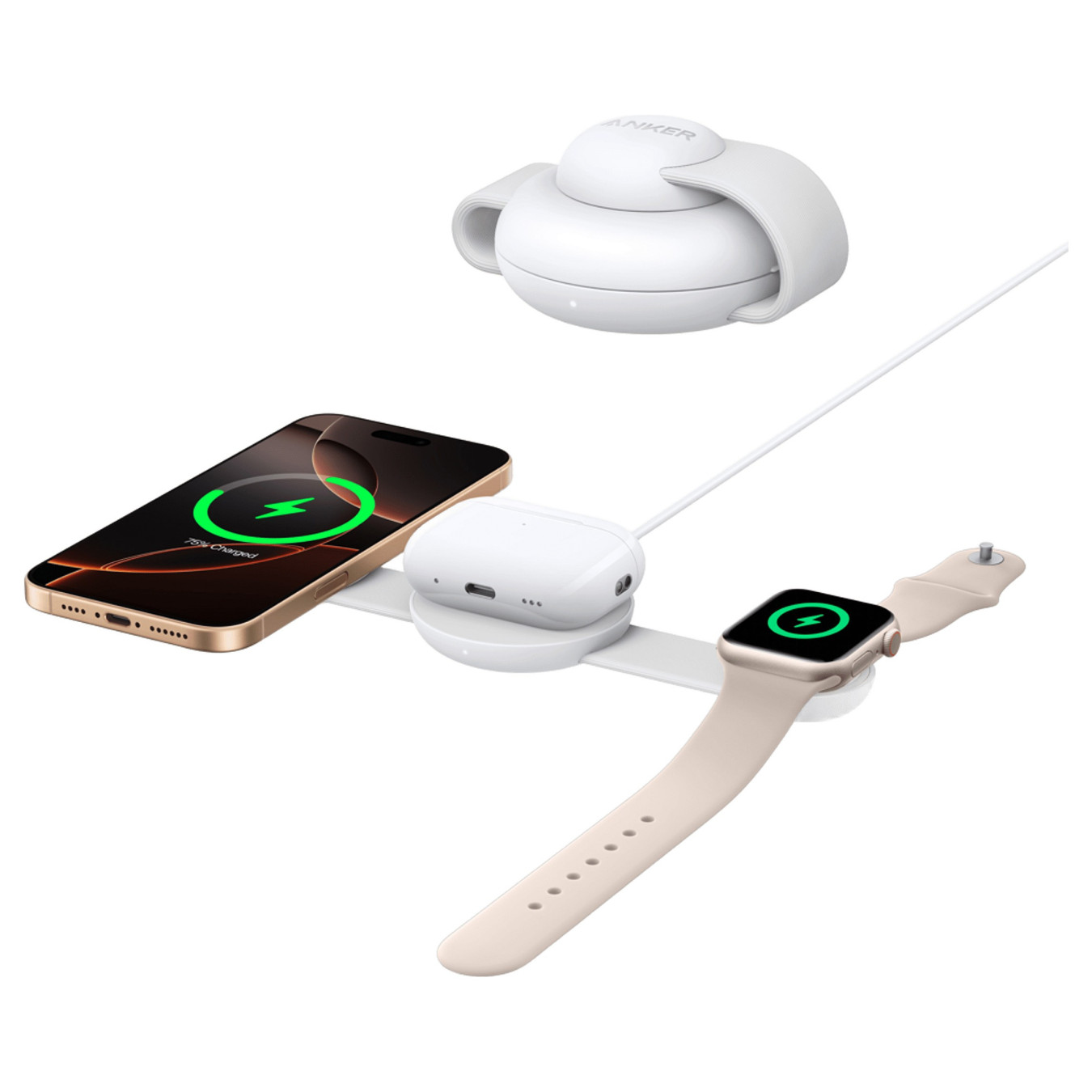 Anker MagGo Wireless Charging Station 3-in-1 faltbar white — Buy in Cyprus with Fast Delivery
