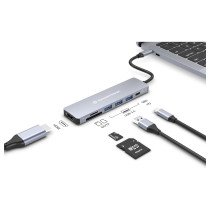 CONCEPTRONIC 7-1 Dock USB-C- to HDMI 3xUSB-A SD TF + 25cm gr — Buy in Cyprus with Fast Delivery