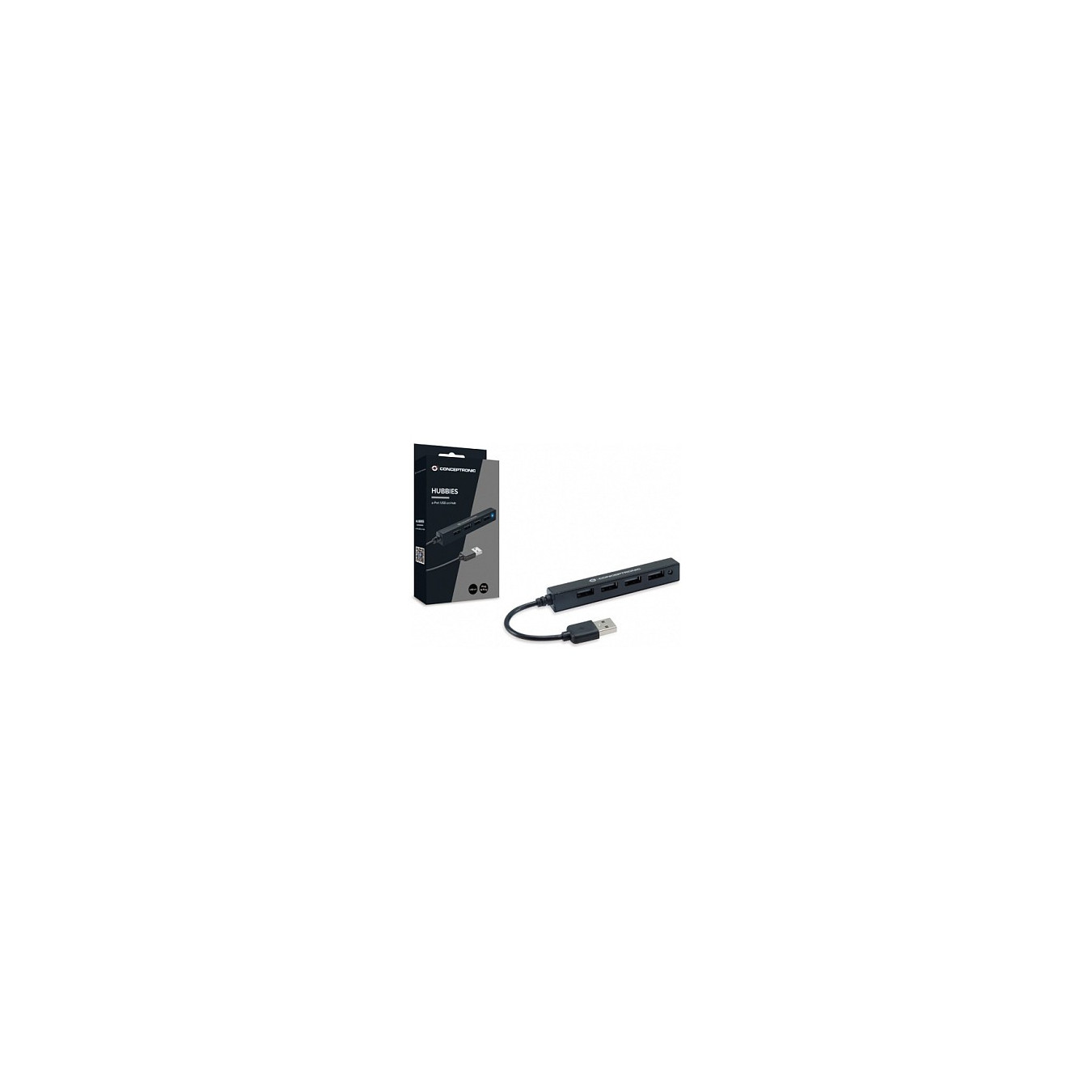 CONCEPTRONIC 4-Port Hub USB-A2.0- to 4xA2.0 schlank o.Netz. sw — Buy in Cyprus with Fast Delivery