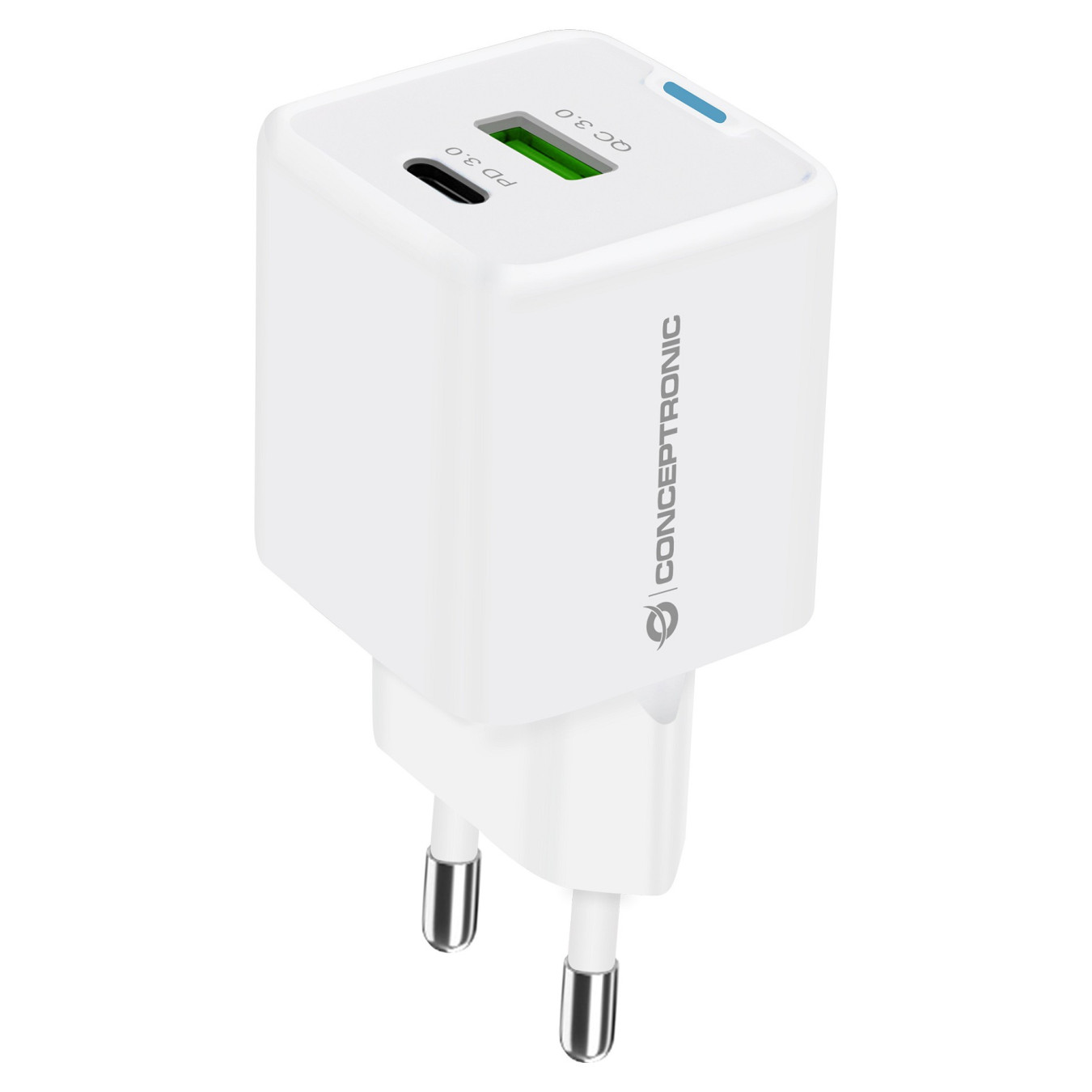 CONCEPTRONIC Ladegerät 2Port GaN USB-C -A 20WPD3.0 PPS ws — Buy in Cyprus with Fast Delivery