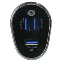 CONCEPTRONIC KFZ-Ladegerät 3-Port 3xUSB-A 31.5W sw — Buy in Cyprus with Fast Delivery