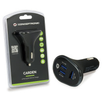 CONCEPTRONIC KFZ-Ladegerät 3-Port 3xUSB-A 31.5W sw — Buy in Cyprus with Fast Delivery