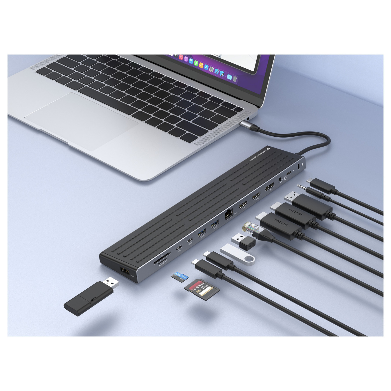 CONCEPTRONIC 14-1 Dock USB-C- to 2xHDMI DP 2xUSB-C + 18cm sw — Buy in Cyprus with Fast Delivery