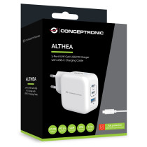 CONCEPTRONIC Ladegerät 3Port GaN 2xUSB-C 1xA 67WPD3.0 PPS ws — Buy in Cyprus with Fast Delivery