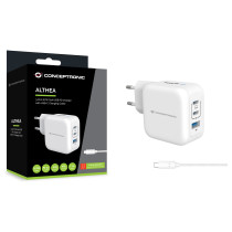 CONCEPTRONIC Ladegerät 3Port GaN 2xUSB-C 1xA 67WPD3.0 PPS ws — Buy in Cyprus with Fast Delivery