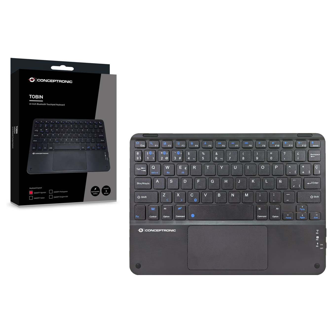 CONCEPTRONIC Wireless Tastatur. Layout spanisch 10' schwarz — Buy in Cyprus with Fast Delivery