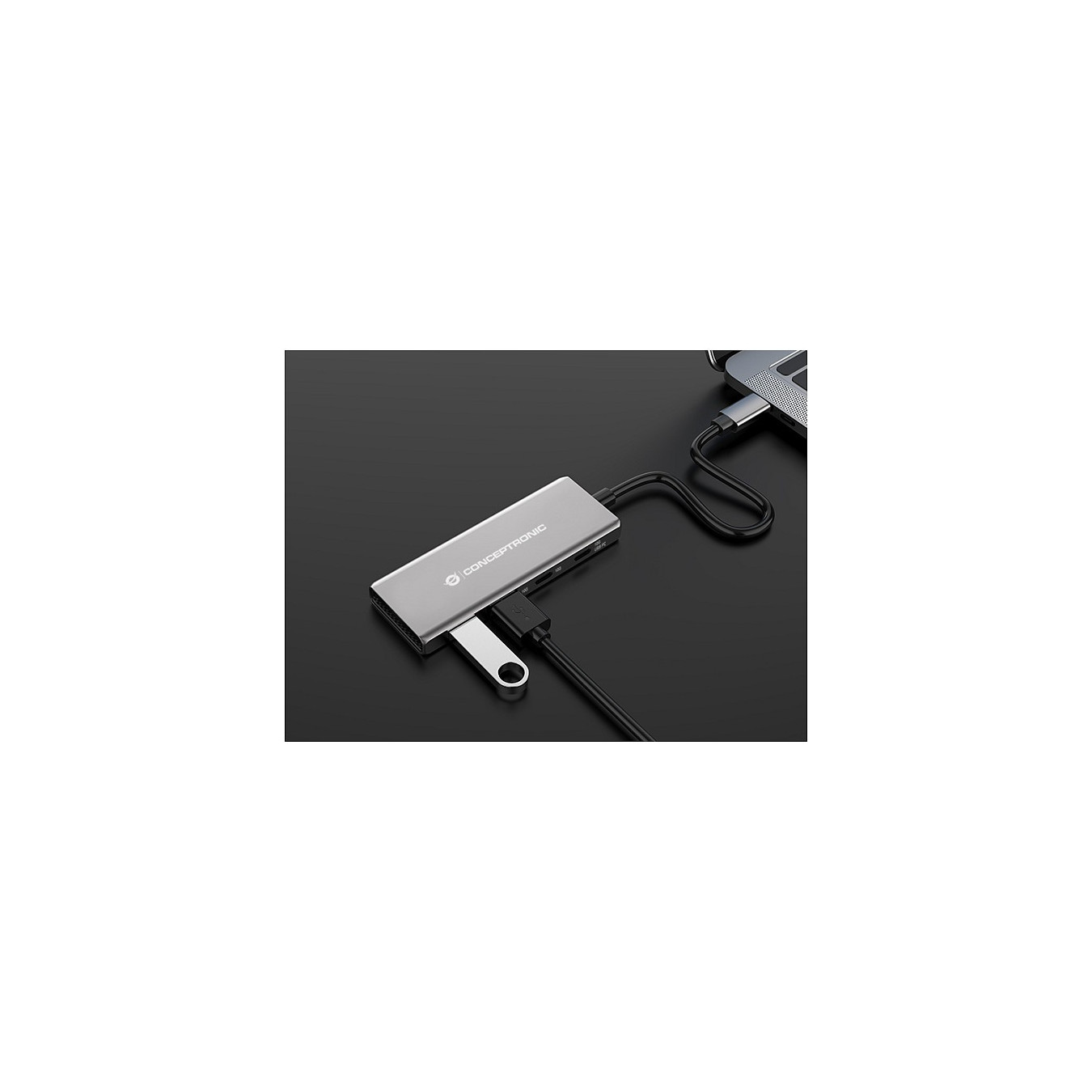 CONCEPTRONIC 4-1 Dock USB-C- to 2xUSB-C 2xUSB-A 100WPD 25cm gr — Buy in Cyprus with Fast Delivery