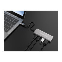 CONCEPTRONIC 4-1 Dock USB-C- to 2xUSB-C 2xUSB-A 100WPD 25cm gr — Buy in Cyprus with Fast Delivery