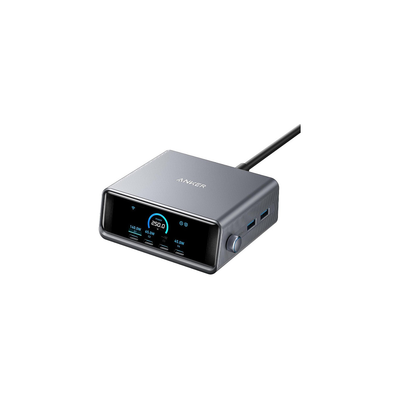 ANKER Prime Charger 250W USB-C Ladegert 6 Ports GaNPrime 2.26Z LCD-Display Smart Control Regler