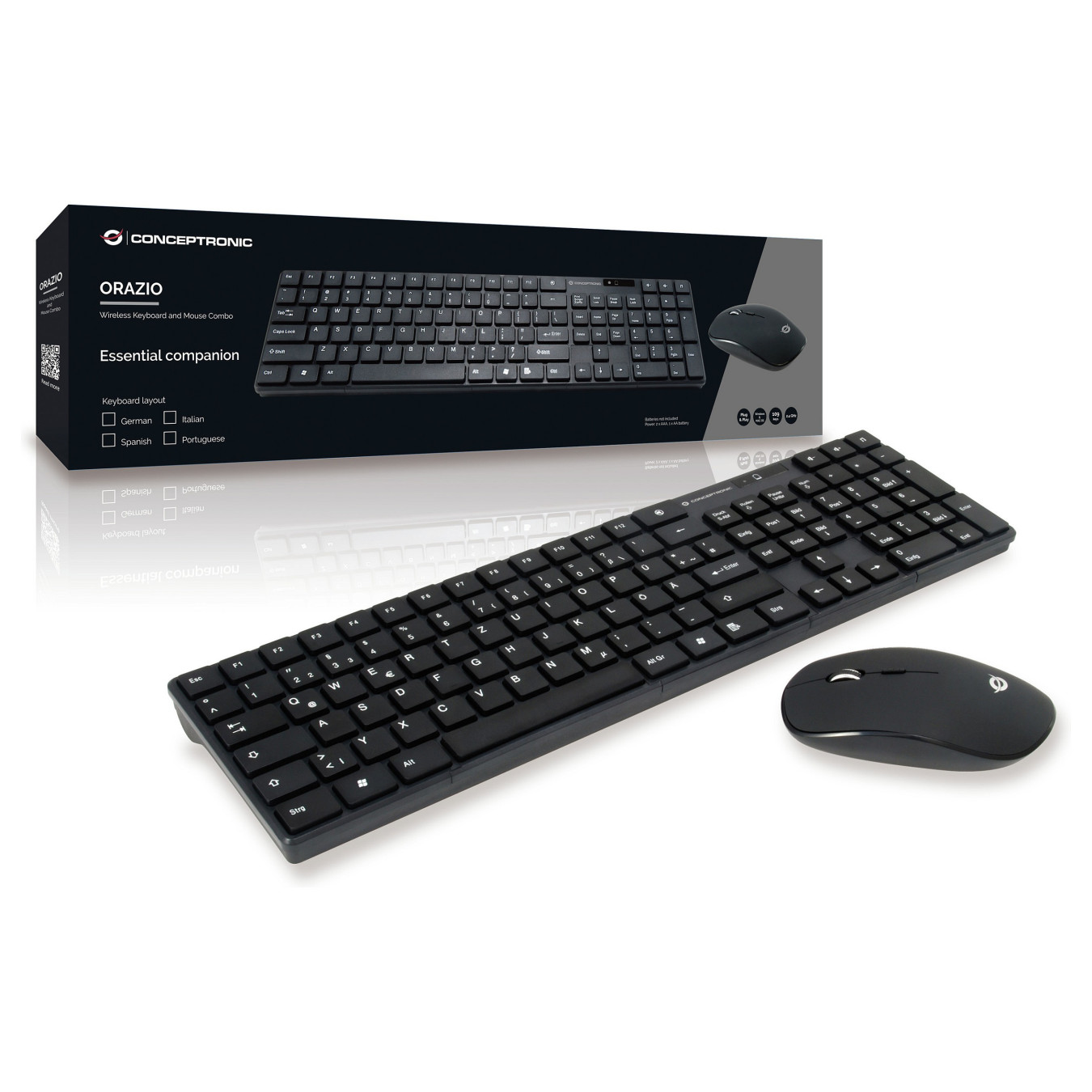 CONCEPTRONIC Wireless Tastatur + Maus.Layout deutsch schwarz — Buy in Cyprus with Fast Delivery