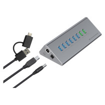 CONCEPTRONIC10-Port Hub USB-A3.0 -C Adap.- to 6xA3.0+m.Netz. gr — Buy in Cyprus with Fast Delivery