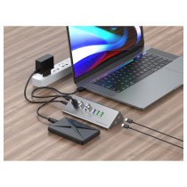 CONCEPTRONIC10-Port Hub USB-A3.0 -C Adap.- to 6xA3.0+m.Netz. gr — Buy in Cyprus with Fast Delivery