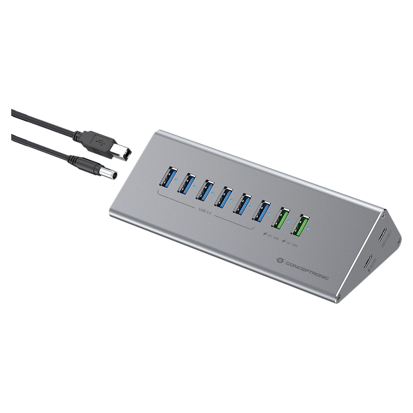 CONCEPTRONIC10-Port Hub USB-A3.0 -C Adap.- to 6xA3.0+m.Netz. gr — Buy in Cyprus with Fast Delivery