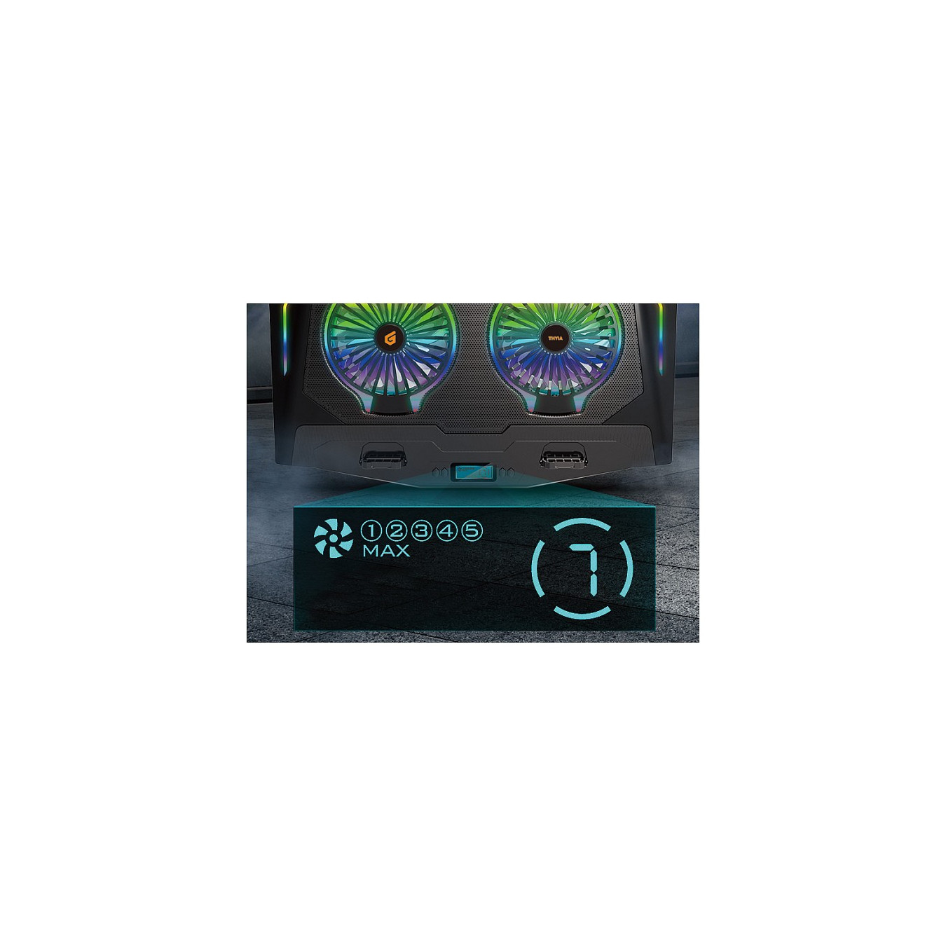 CONCEPTRONIC 2-Fan USB-A2.0 Laptop-Kühlpad 40Kg RGB 17' sw — Buy in Cyprus with Fast Delivery