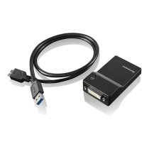 Lenovo USB 3.0 to DVI VGA Monitor Adapter - Adapter - Digital Daten. Digital Display Video 0.7 m - Schwarz