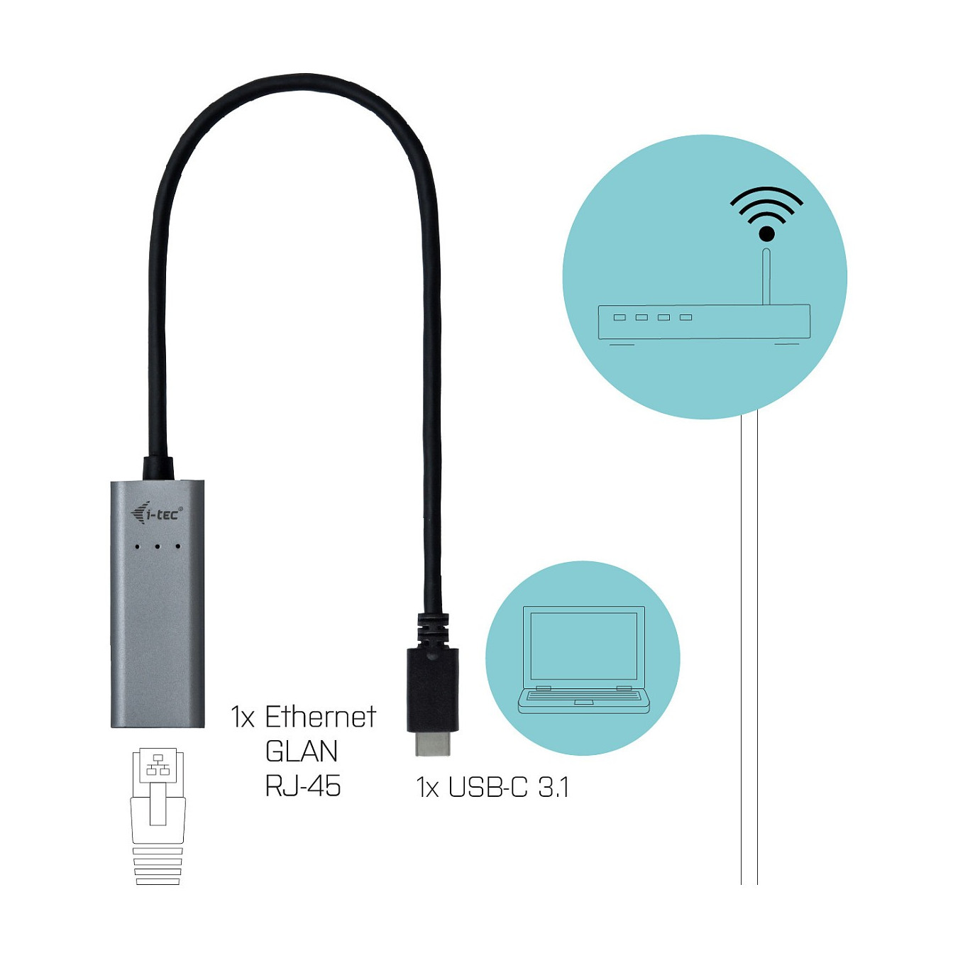 USB I-Tec USB-C Metal Gigabit Ethernet Adapter — Buy in Cyprus with Fast Delivery
