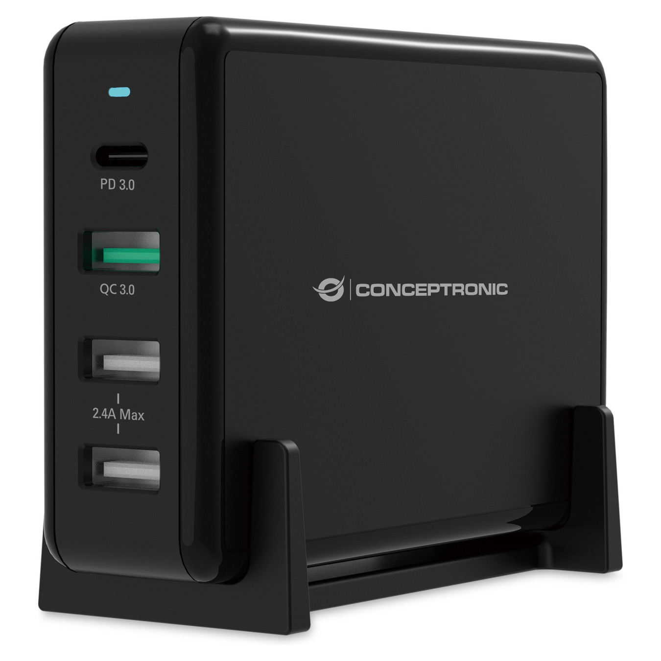 CONCEPTRONIC Ladegerät 4Port 3xUSB-A 1xC Desk 65WPD3.0 sw — Buy in Cyprus with Fast Delivery