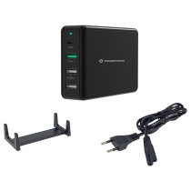 CONCEPTRONIC Ladegerät 4Port 3xUSB-A 1xC Desk 65WPD3.0 sw — Buy in Cyprus with Fast Delivery