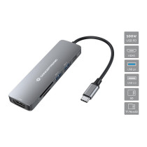CONCEPTRONIC 6-1 Dock USB-C- to HDMI 2xUSB-A SD TF + 15cm gr — Buy in Cyprus with Fast Delivery